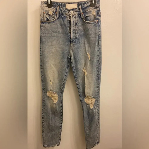 MOTHER The Super Stunner Ankle Say Amen, Again! Blue Size 26 - Picture 4 of 12